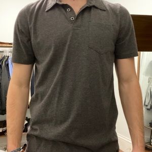 prAna charcoal heather polo shirt